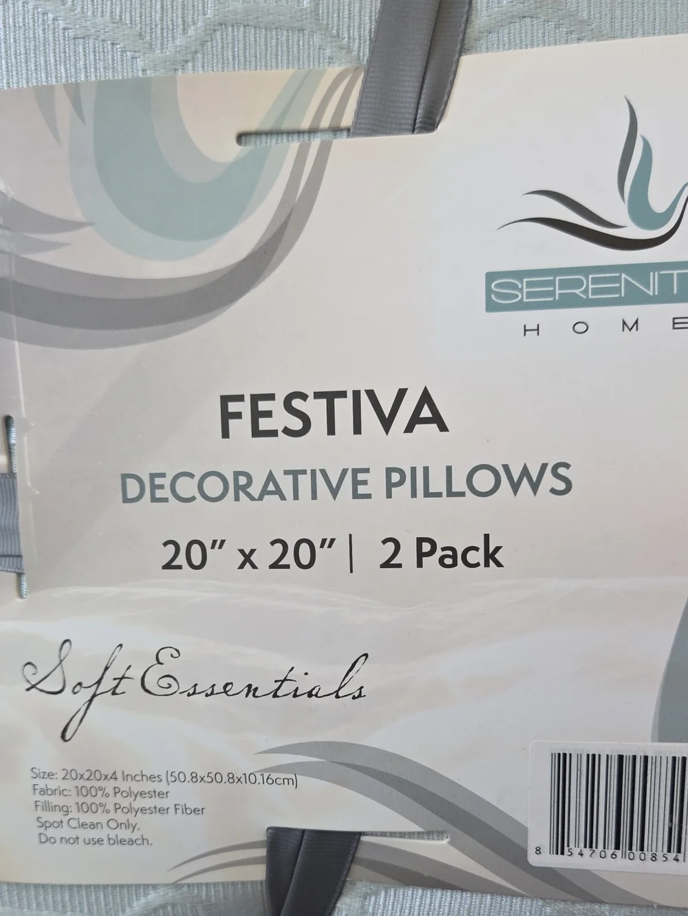 Serenity Festiva Decorative Pillow Set - Pale Blue (2 Pack)